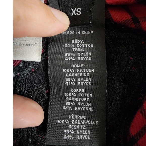 Harley Davidson Womens‎ XS Plaid Button Down Shirt Lace Embellished Western - Picture 10 of 12